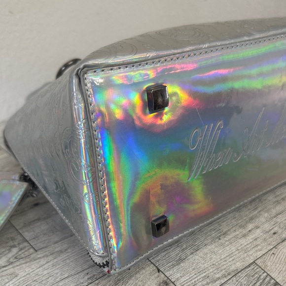 Sharif Legacy Logo Mirror Metallic City Satchel - Picture 9 of 15